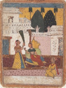 Ramkali Ragini: Sida från a Dispersed Ragamala Series Garland of Musical Modes, 1700-talet. av Unbekannt