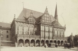 Rådhuset i Bremen. Omkring 1900 av Unbekannt