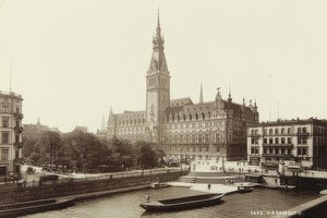 Hamburgs stadshus. Omkring 1900 av Unbekannt