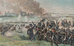Napoleons återkomst på fältet före Ratisbon, 1809, 1896. av Unbekannt