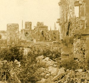 Reims katedral, Reims, norra Frankrike, c1914-c1918 av Unbekannt