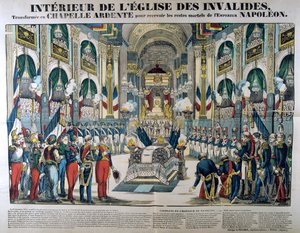 Rester av Napoleon I förs till Les Invalides i Paris, 15 december 1840, 1800-talet av Unbekannt