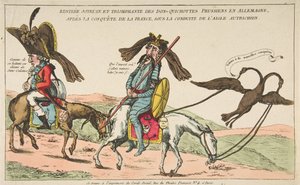 Glädjefull och triumferande återkomst av de preussiska Don-Quixoterna till Tyskland, efter erövringen..., ca. 1792. av Unbekannt