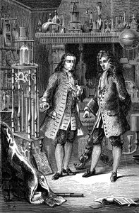 Robert Boyle, anglo-irländsk kemist och fysiker och Denis Papin, fransk fysiker, 1870 av Unbekannt