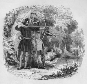 Robin Hood och Little John, 1845 av Unbekannt