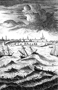 Robinson Crusoe förliste vid Yarmouth, c1719 av Unbekannt