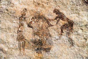 Hällmålning av Tadrart Acacus. Libyen av Unbekannt