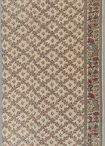 Rulltryckt glaserad chintz med blom- och vasdesign, 1800-tal. av Unbekannt