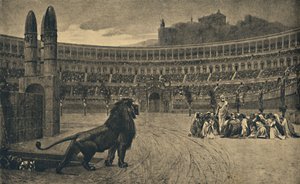 Roma - Circus Maximus - De kristnas sista bön som kastades till de vilda djuren, 1910 av Unbekannt