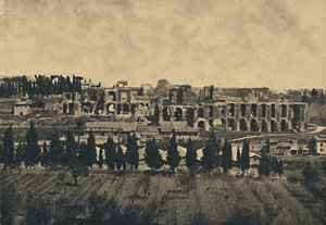 Roma - Stora rester av underbyggnaderna av Septimius Severus palats, 1910. av Unbekannt