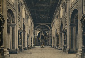 Roma - Huvudskeppet i basilikan St. John Lateran Borromini, båge. 1650, 1910 av Unbekannt