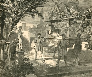Romersk trädgårdsscen, 1890. av Unbekannt