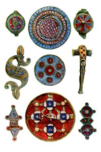 Romano-brittiska emaljerade ornament, 1:a- 2:a århundradet e.Kr av Unbekannt