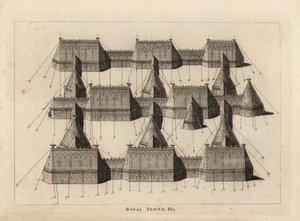 Kungliga tält uppställda för mötet mellan kung Henrik VIII och kung Frans I av Frankrike nära Ardres 1520 av Unbekannt