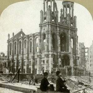 Ruinerna av den judiska synagogan på Sutter St., stod för de stora jordbävningarna 1865 och 1868, 1906. av Unbekannt
