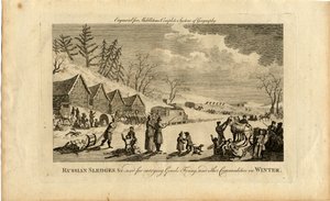 Ryska slädar på vintern, 1750 av Unbekannt