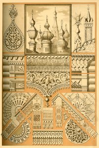 Rysk arkitektonisk prydnad och träsnideri, 1898. av Unbekannt