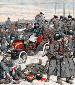 Rysk general som styrde kampanjen från sin bil, det rysk-japanska kriget, 1904 av Unbekannt