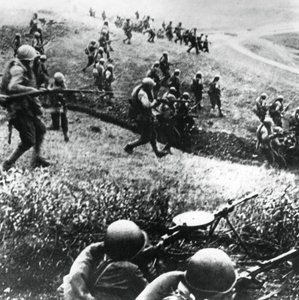 Ryska trupper på motattacken, Mozdok-regionen, norra Kaukasus, september 1942 av Unbekannt