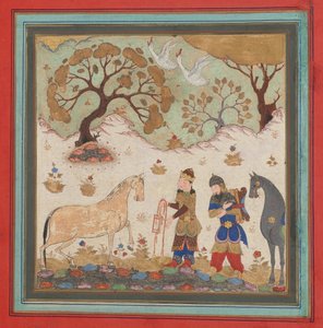 Rustam fångar Rakhsh, Folio från en Shahnama Book of Kings, mitten av 1400-talet. av Unbekannt