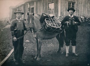 Saetersdalen Highlanders med pack-häst, 1914. av Unbekannt