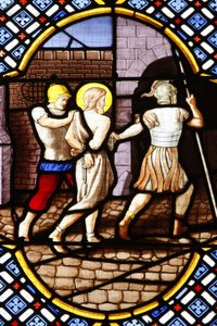 Saint-Corentin (Saint Corentin) katedral, Quimper Målat glas: Johannes Döparen arresterad, Quimper, Frankrike av Unbekannt