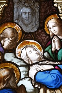 Saint-Corentin (Saint Corentin) katedral, Quimper Målat glas: Dormition, Quimper, Frankrike av Unbekannt