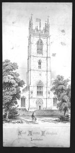 Saint Andrews Church, Falkingham, Lincolnshire, tidigt 1800-tal av Unbekannt