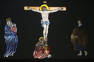 Saint Anthony koptiska kyrka konstverk: Jesus på korset, Jerusalem, Israel av Unbekannt