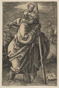 Saint Christopher Facing Left copy.n.d. av Unbekannt