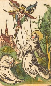 Saint Francis tar emot stigmata, 15001510. av Unbekannt