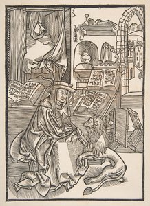Saint Jerome extraherar en tagg ur lejonfoten, Lyon 1508 copy.n.d. av Unbekannt