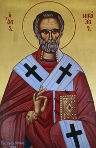 Saint Nicholas grekisk ortodox ikon Grekland av Unbekannt