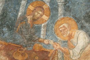 Sankt Nikolaus kyrka fresk: Jesus med aposteln Myra Turquie av Unbekannt