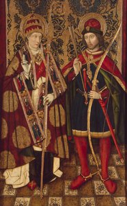 De heliga Fabian och Sebastian, 1475-1499 av Unbekannt