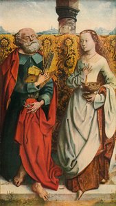 Saints Peter och Dorothy, c1505, 1909 av Unbekannt