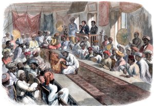 Försäljning i Calcutta av värdefulla statliga presenter och Lucknow-juveler, 1860 av Unbekannt