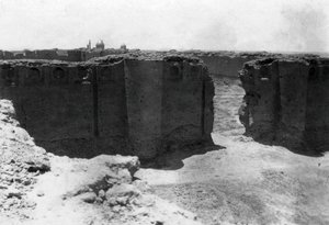 Samarra stad från Malwiya-tornet, Mesopotamien, 1918 av Unbekannt