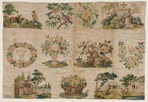 Sampler Fragment, 1819. av Unbekannt