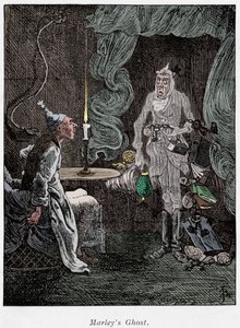 Scen från A Christmas Carol av Charles Dickens, 1843 av Unbekannt