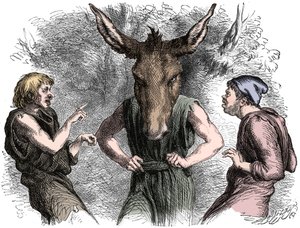 Scen ur Shakespeares En midsommarnattsdröm av Unbekannt