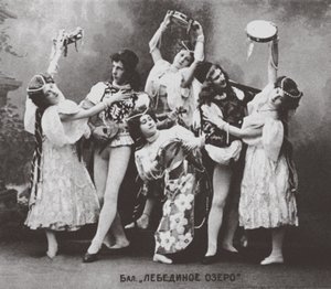 Scen från Ballet Swan Lake, Mariinsky Theatre. 1895 av Unbekannt