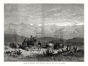 Scen i Bolivia, 1877 av Unbekannt
