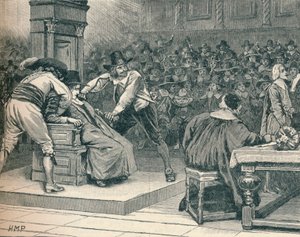Scen i underhuset: talmannen tvingad, 1629 1905 av Unbekannt