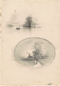 Havslandskap och landskap, c. 1859. av Unbekannt