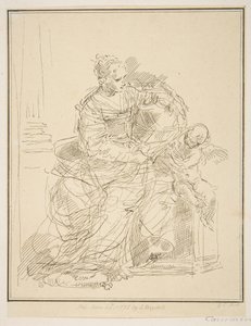Sittande kvinna med putto, 1775. av Unbekannt