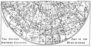 Andra delen av stjärnkartan på norra himmelska halvklotet som visar stjärnbilder, 1747 av Unbekannt