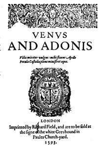 Shakespeares första publicerade verk - 1:a upplagan av Venus och Adonis, 1593, 1946 av Unbekannt
