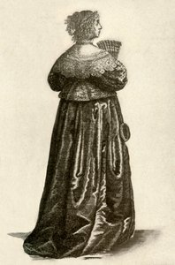 Visar en engelsk gentlewomans klänning, 1640, 1937. av Unbekannt