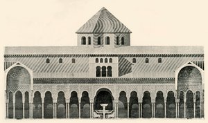 Side Elevation of the Court of the Lions and Fountain, 1800-talet, 1907. av Unbekannt
